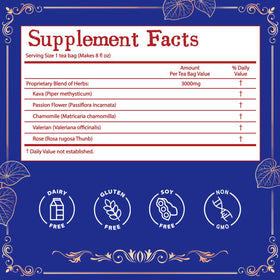Quyetmonteas Kava Kava gluten-free label confirming safe everyday use.