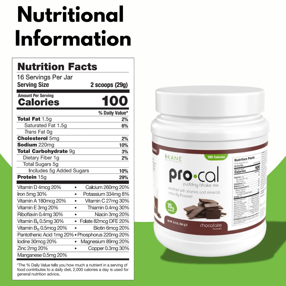 R-Kane Pro-Cal Chocolate shake in glass shows smooth texture for quick breakfasts
