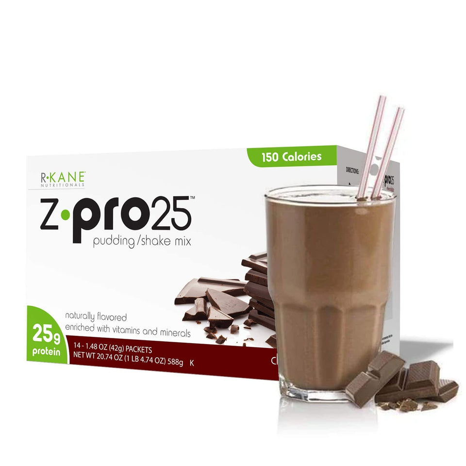 R-Kane Z-Pro 25 chocolate shake bottle ready for a meal on the go