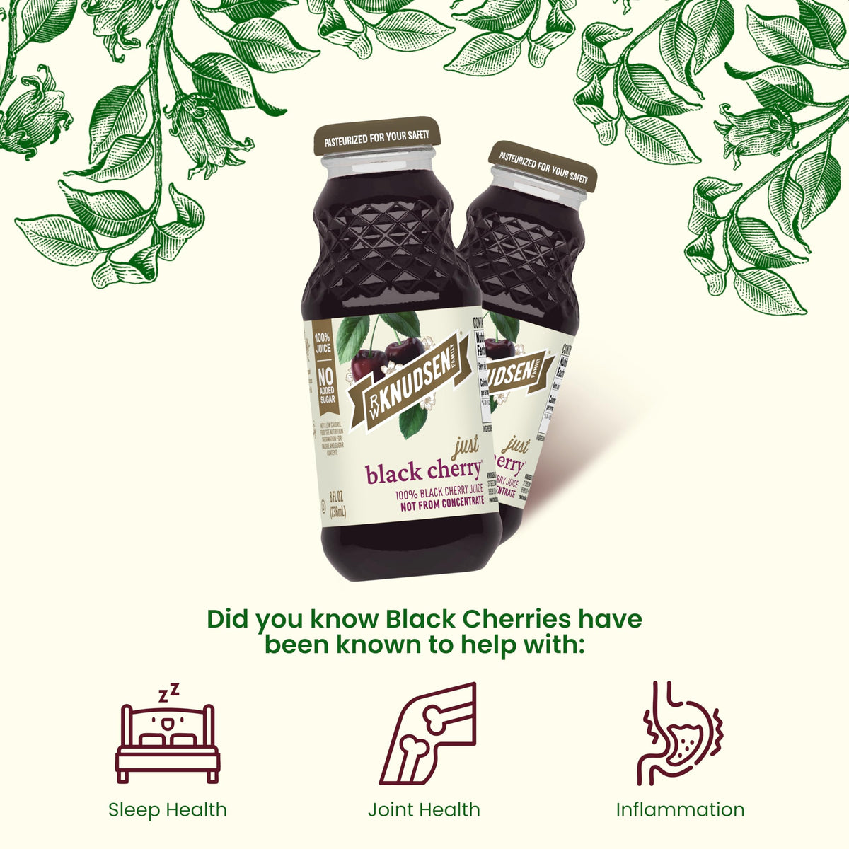 Organic seal on the R.W. Knudsen bottle signals certified organic quality.