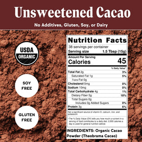 Close-up of Raaka cacao powder showing color-rich texture and natural aroma.