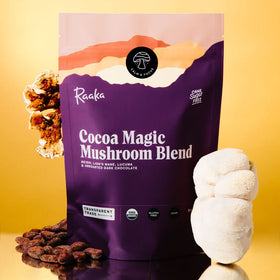 Raaka Cocoa Magic Hot Chocolate cup steaming, inviting aroma and smooth texture