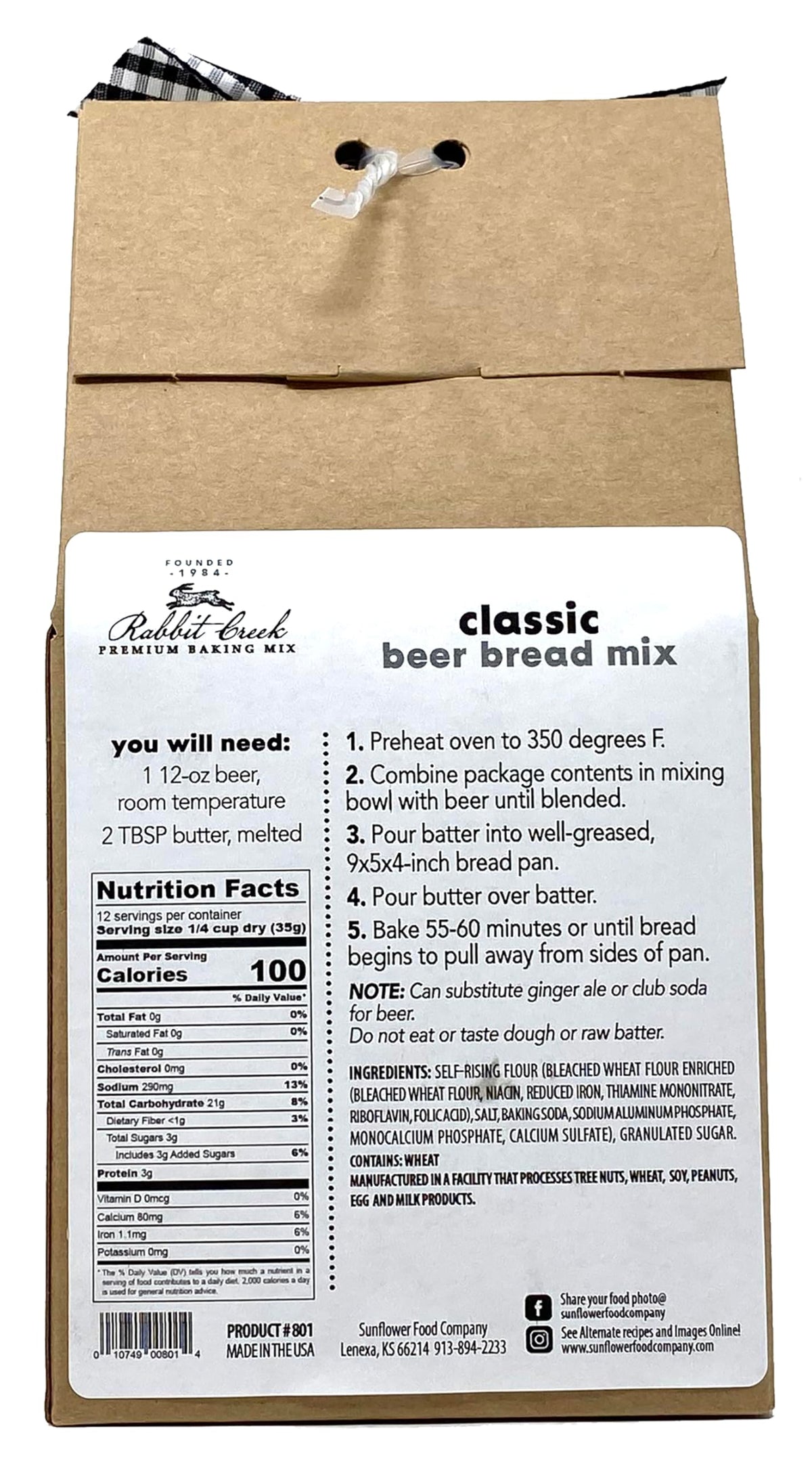 Rabbit Creek beer bread Italian herb mix box, fragrant herbs before baking.