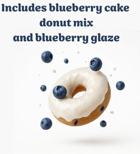 Rabbit Creek Blueberry Donuts Mix baked donuts on pan ready to bake