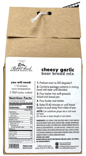 Rabbit Creek Cheesy Garlic beer bread mix is perfect for soups or sides