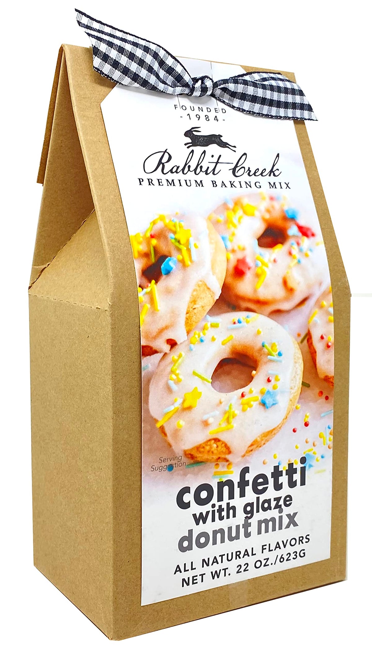 Rabbit Creek Confetti Donuts Mix box, party-ready baking at home.