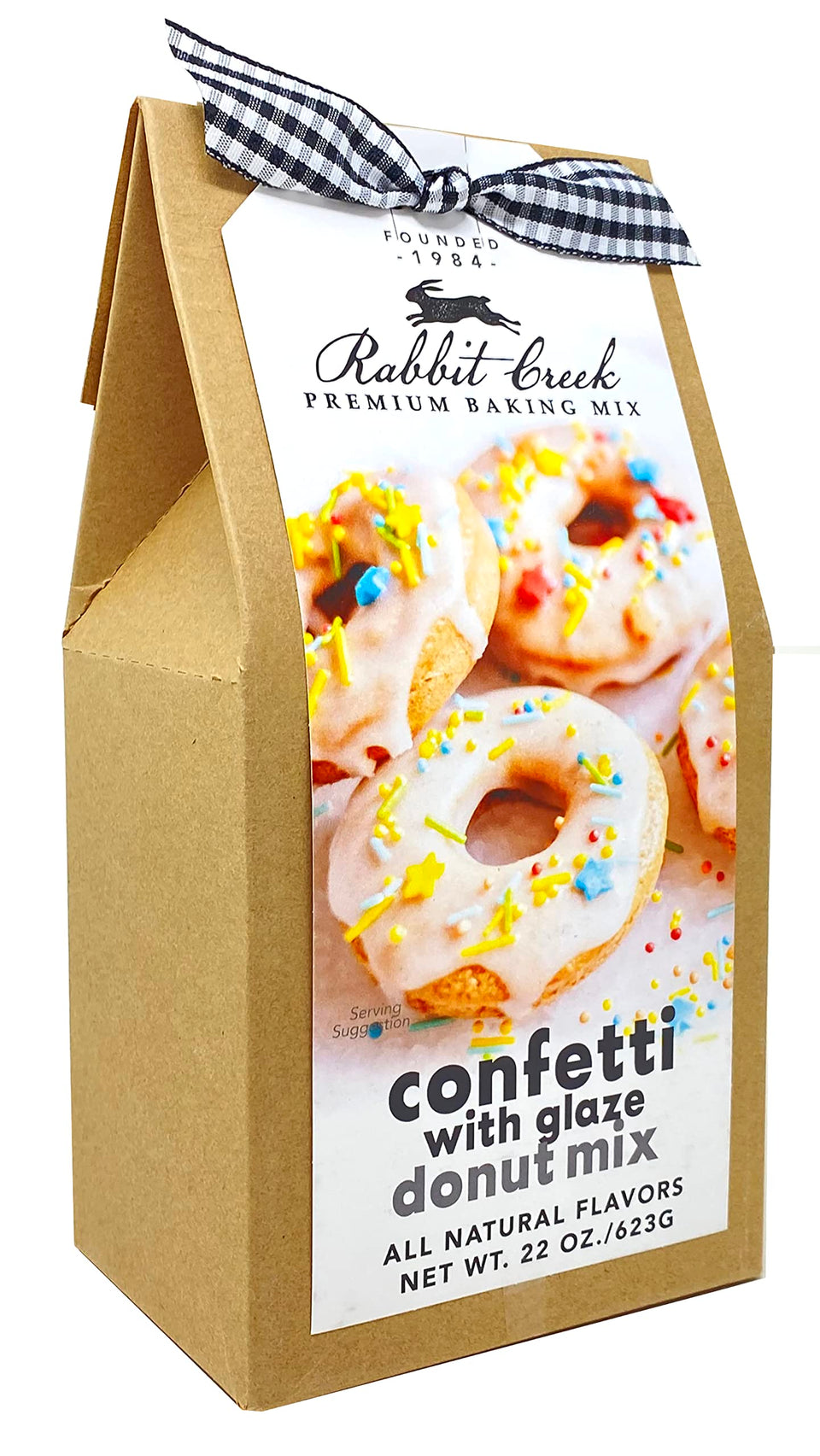 Rabbit Creek Confetti Donuts Mix box, party-ready baking at home.