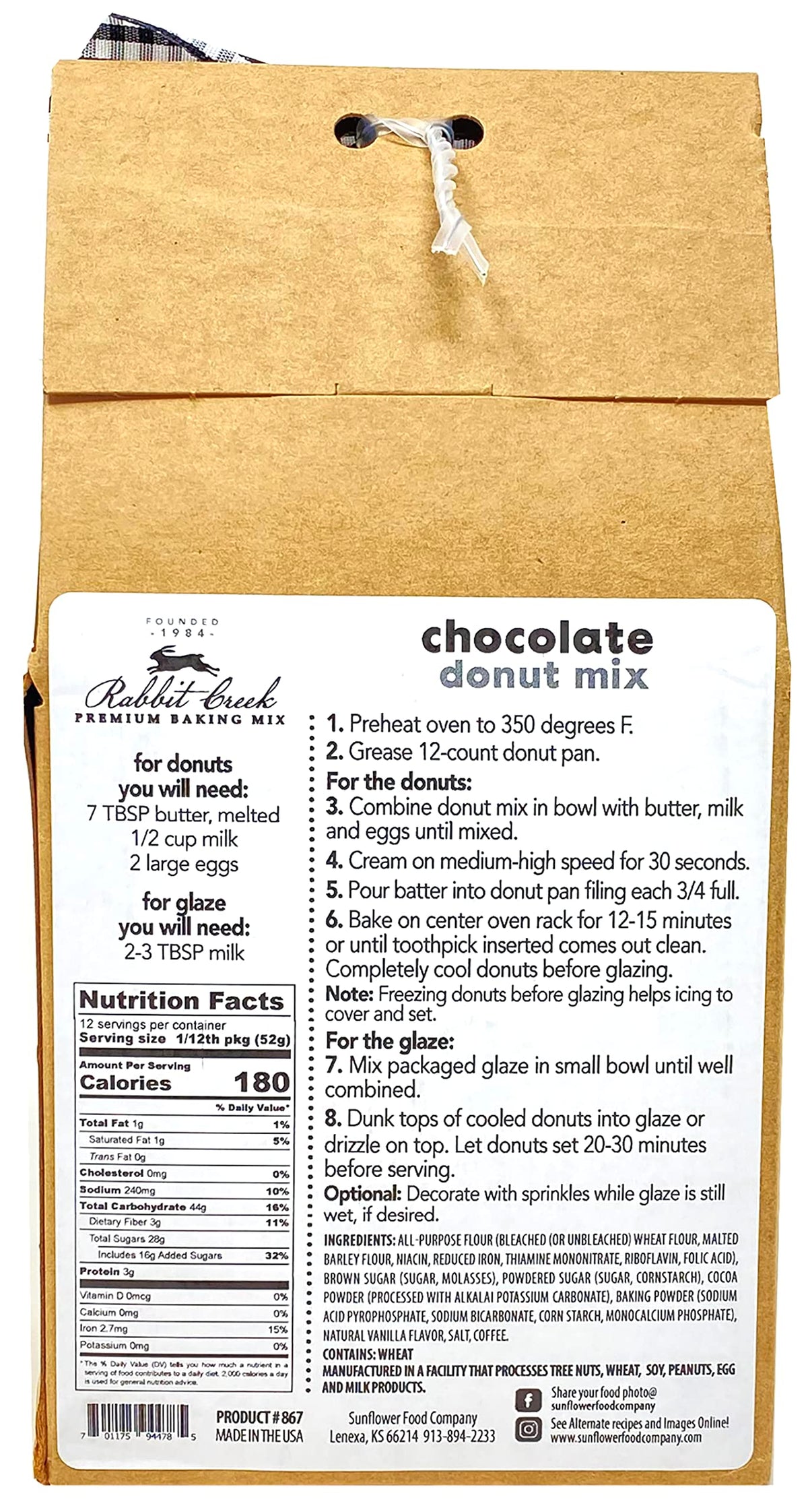 Rabbit Creek donut pan ready batter for easy baked donuts at home.