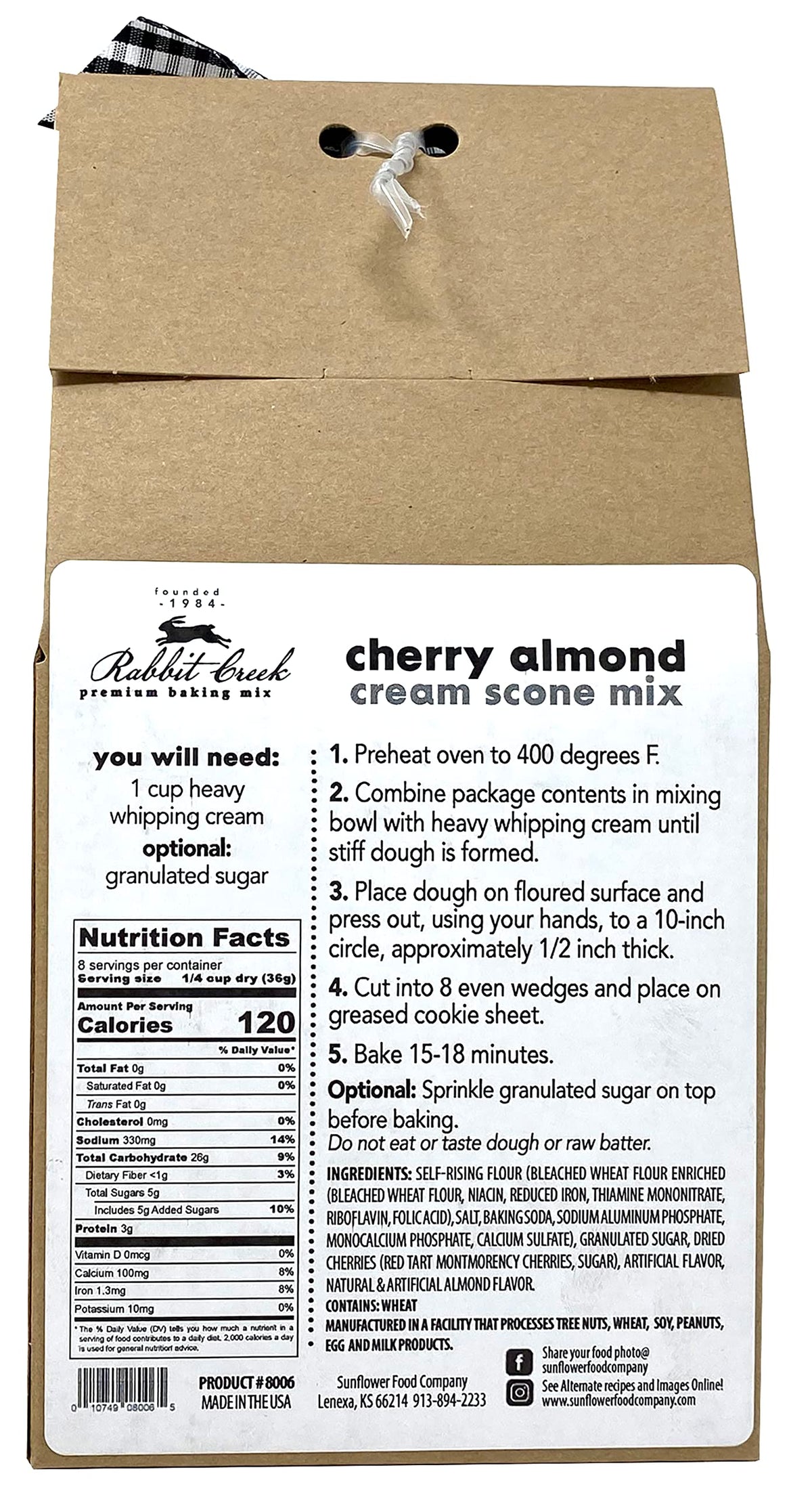 Rabbit Creek Scone Mix Blueberry Cream bowl with cream, ready for a simple whisk-and-bake.