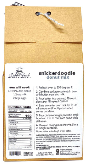 Rabbit Creek Snickerdoodle dusting sugar included for a classic donut finish.