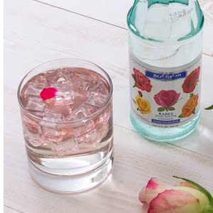 Rabee Rose Water bottle on kitchen counter for everyday use