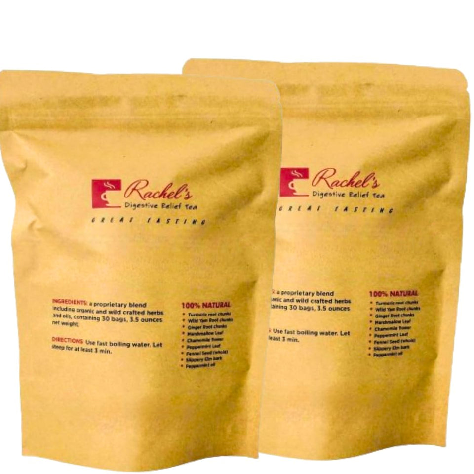 Rachelstea turmeric-yam-ginger tea bag steeping for warming comfort