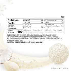 Raffaello coconut-wrapped almond with creamy center for a refined treat