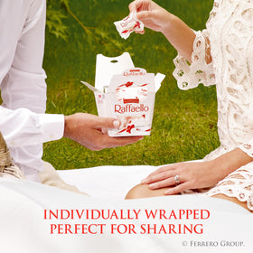 Raffaello fragrant coconut flakes emphasize tropical aroma on the candy