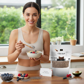 RAFFINO Purely Haven chia seeds packaging shows premium organic quality