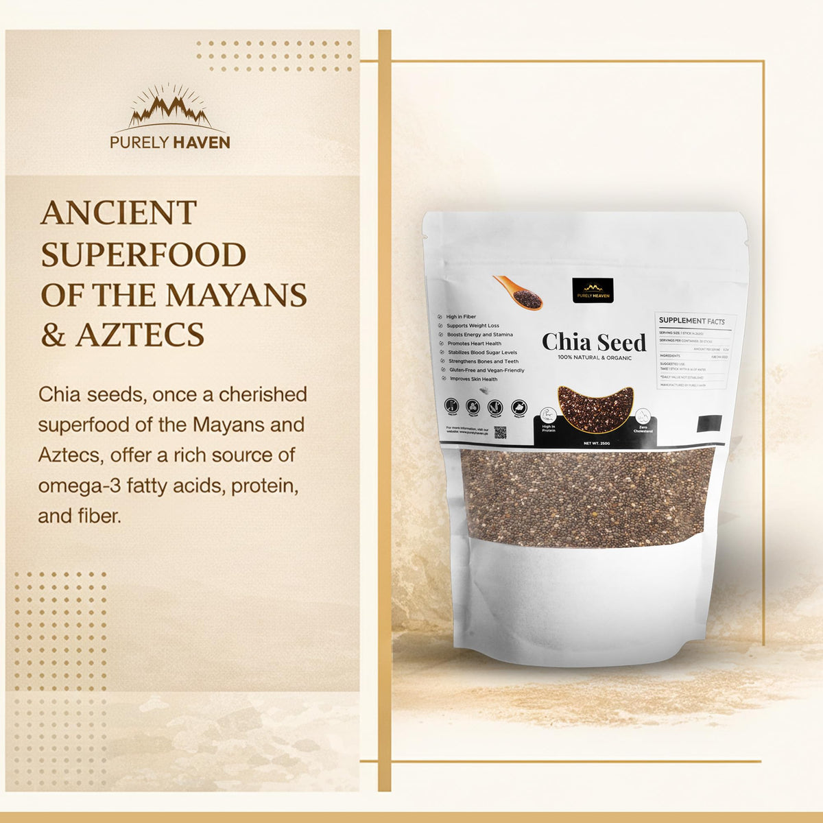 RAFFINO Purely Haven chia seeds pouring for easy gel