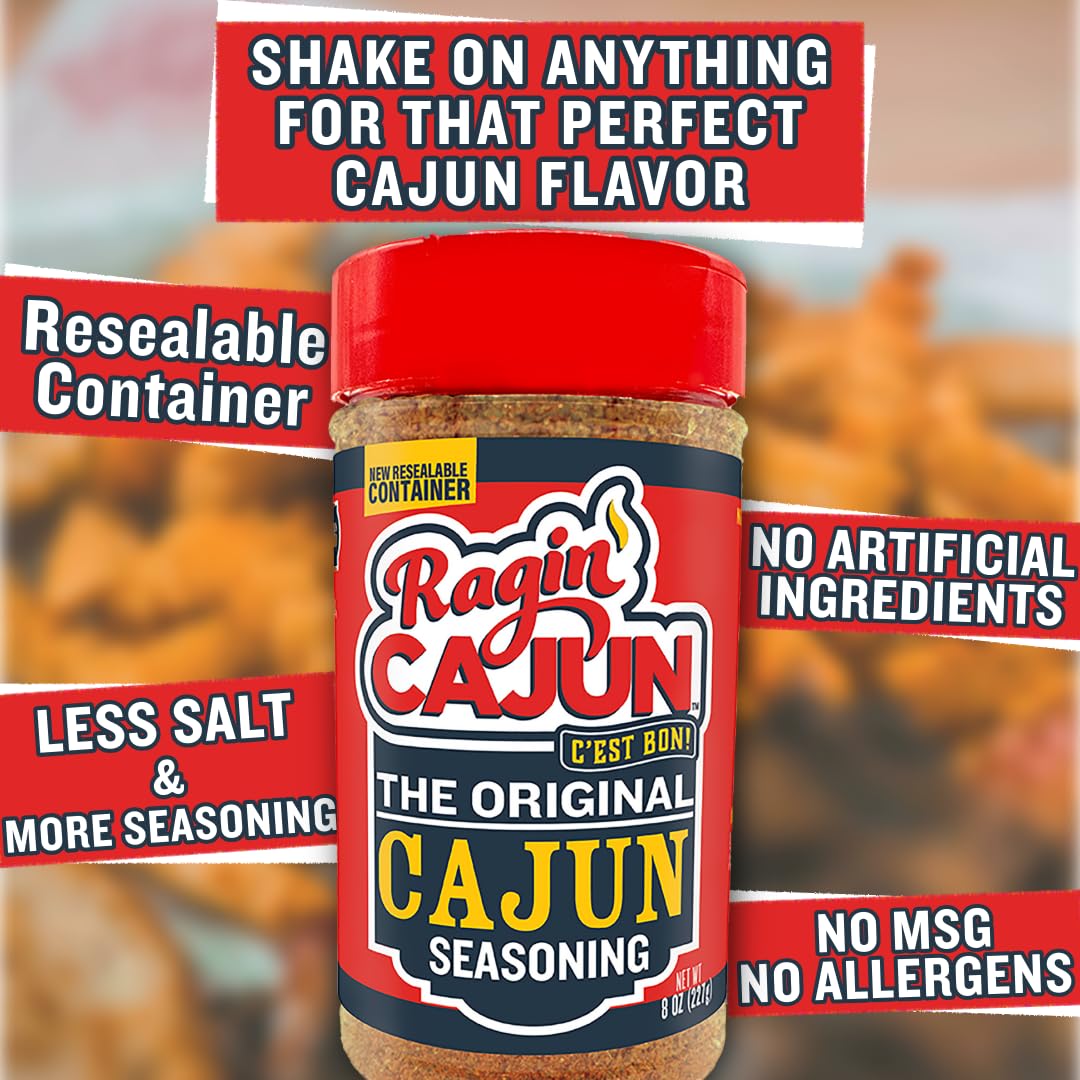 Ragin' Cajun Original Seasoning handcrafted in Lafayette for authentic Creole flavor.