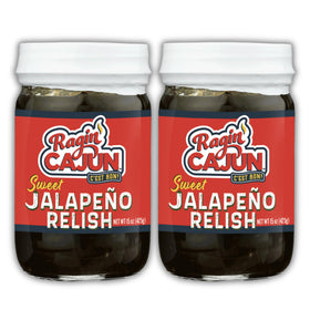 Ragin' Cajun Sweet Jalapeño Relish bottle front view highlighting bold flavor