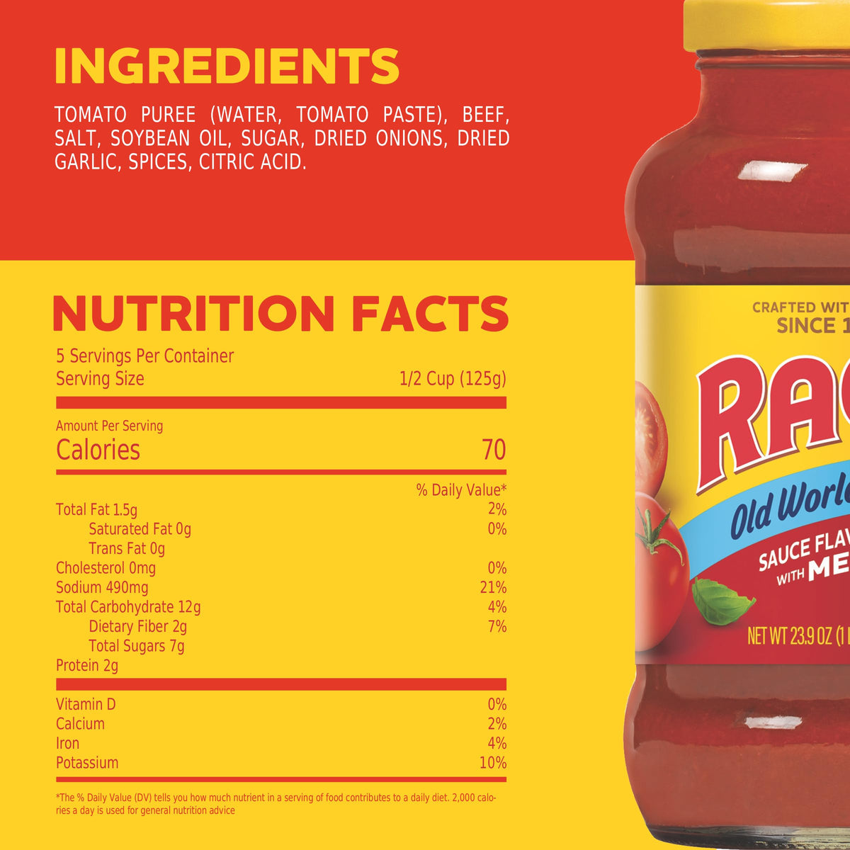 RAGÚ Old World Style Sauce with Meat Primavera idea with vegetables