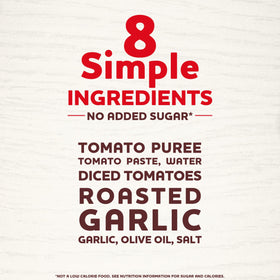 RAGÚ Simply Roasted Garlic sauce being poured over pasta for a quick meal