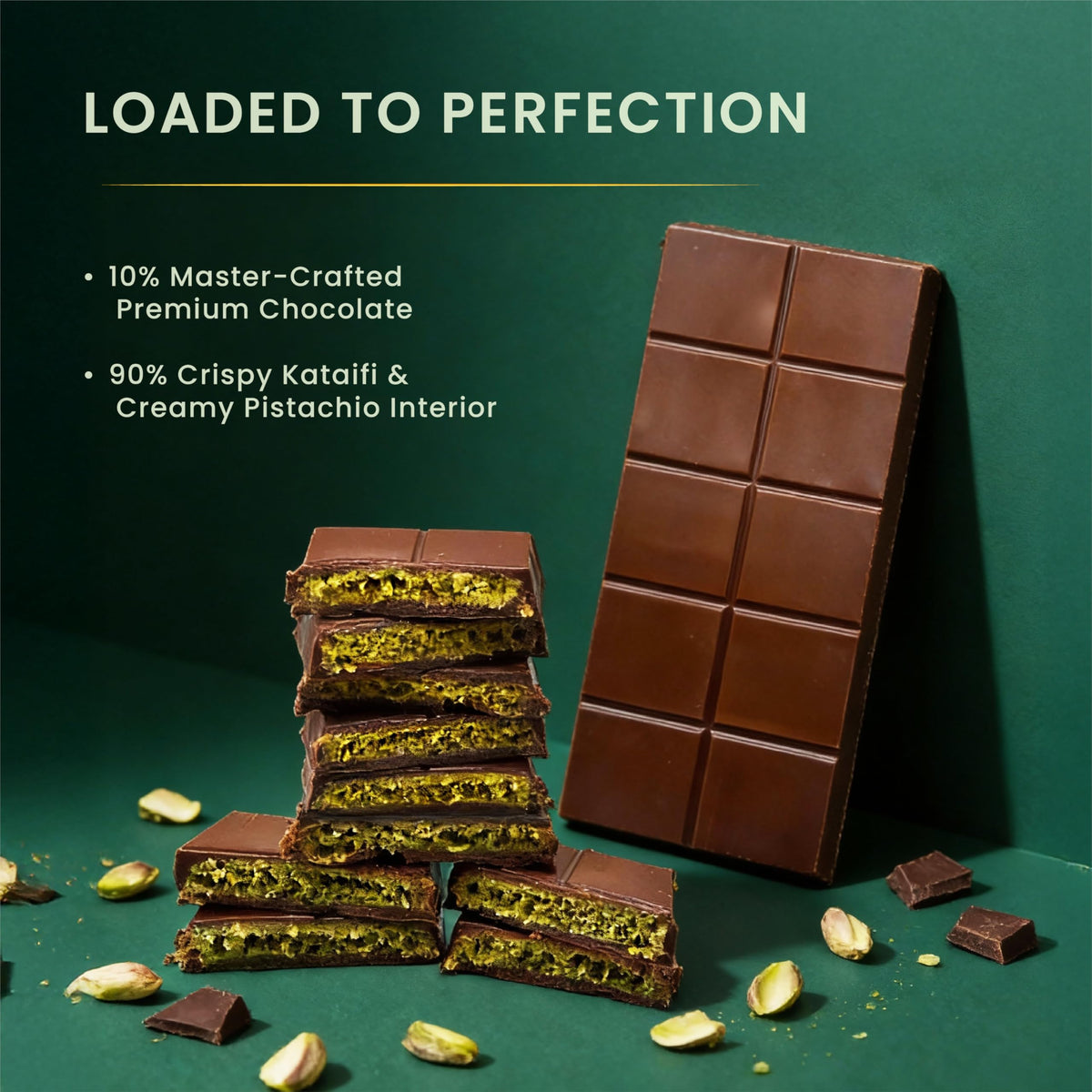 Rah Dubai Pistachio cream center provides rich, nutty flavor contrast