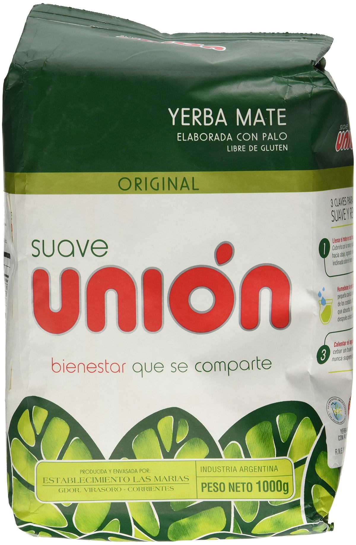 Rain smaller Union Yerba Mate Con Palo Suave 1kg for daily rituals with smooth flavor