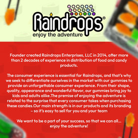 Raindrops Gummy Sushi 21-piece set suited for gifting and kid-friendly treats.
