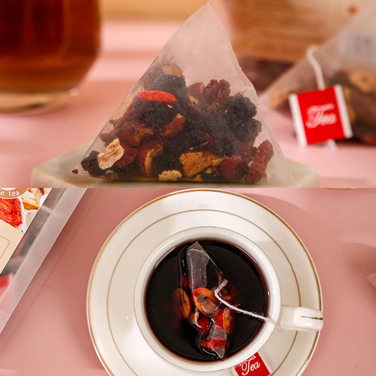 Raipult Ginseng Six Treasure Tea health scene suggests daily ritual may support vitality.