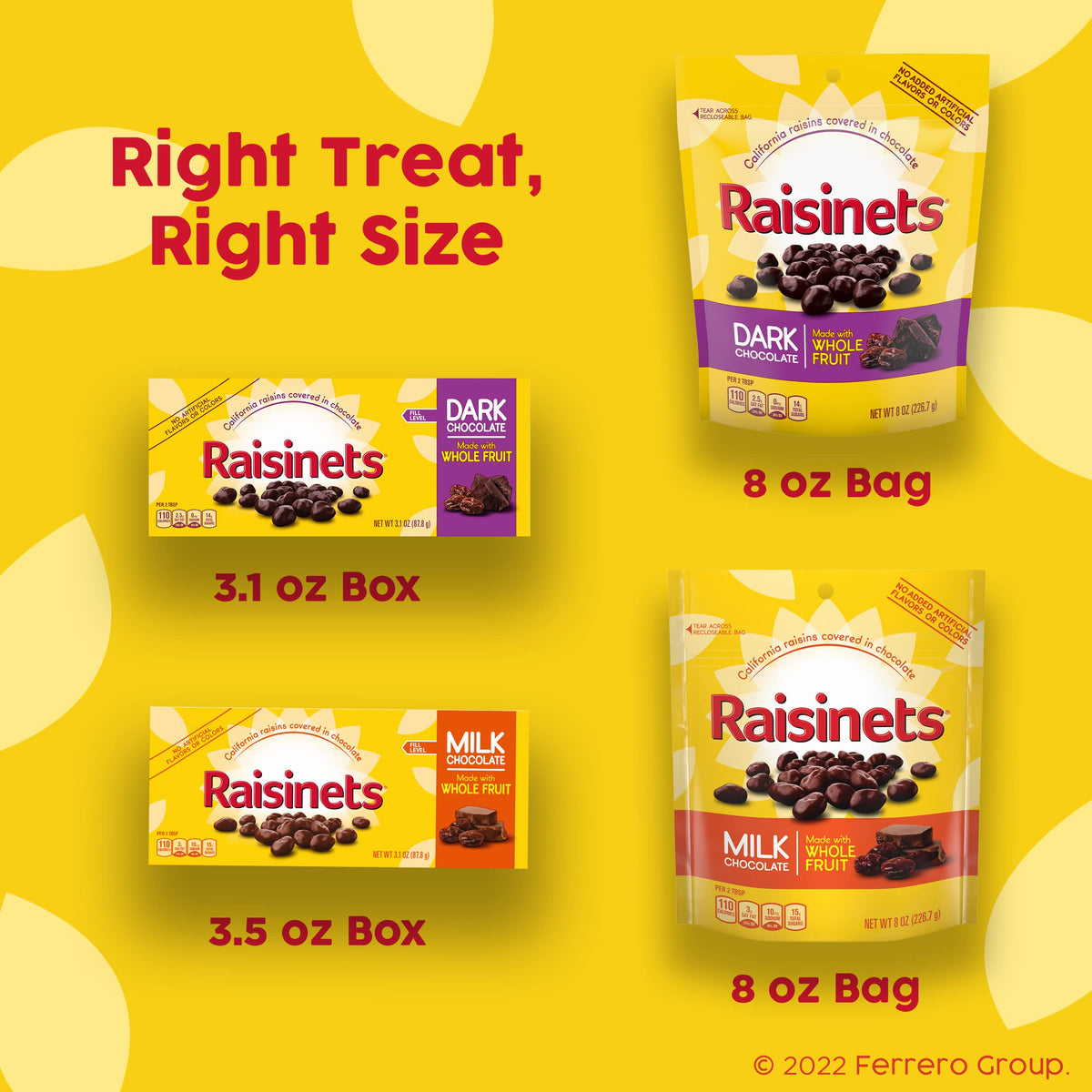 Raisinets bulk 8-pack display for easy stocking.