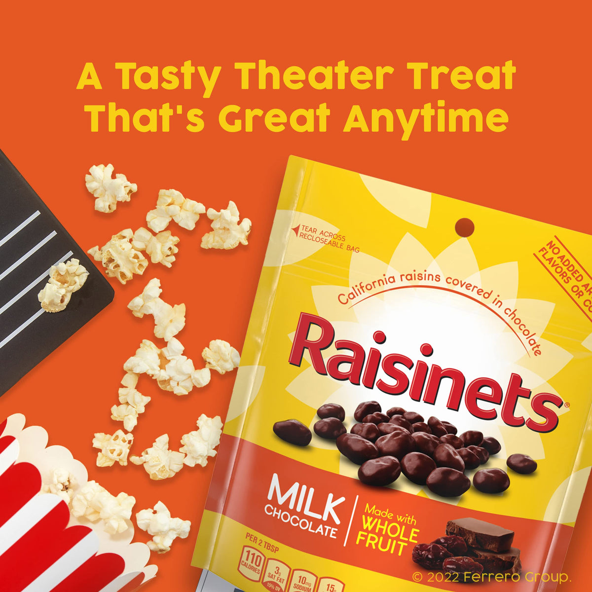 Raisinets California raisins and gluten-free chocolate deliver a classic treat.