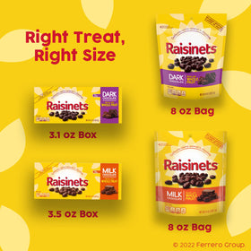 Raisinets resealable bag keeps freshness and flavor between bites.