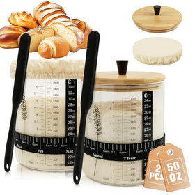 Rakovar 50oz sourdough starter jar with wide mouth for easy stirring and feeding