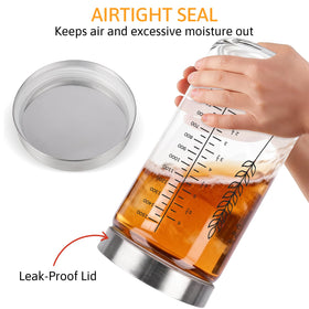 Rakovar 57oz jar with cloth cover for breathable starter protection.