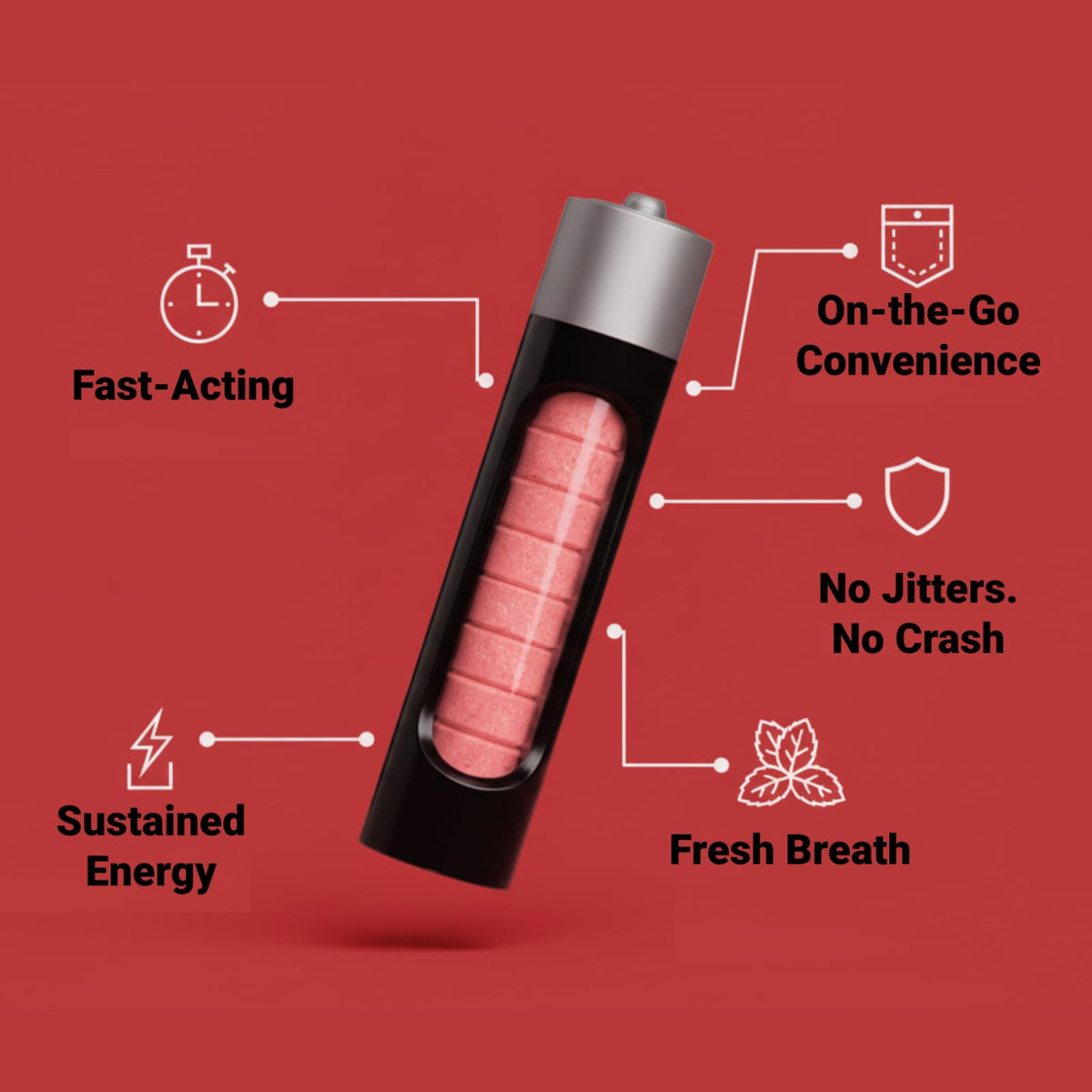 Rally Energy mint in pocket for quick alertness during travel