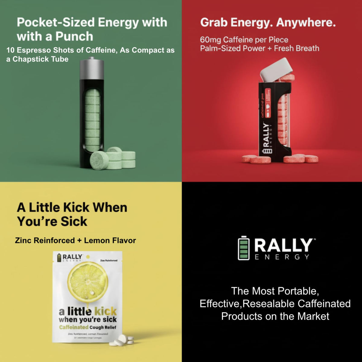 Rally Energy travel-case display shows portable energy source