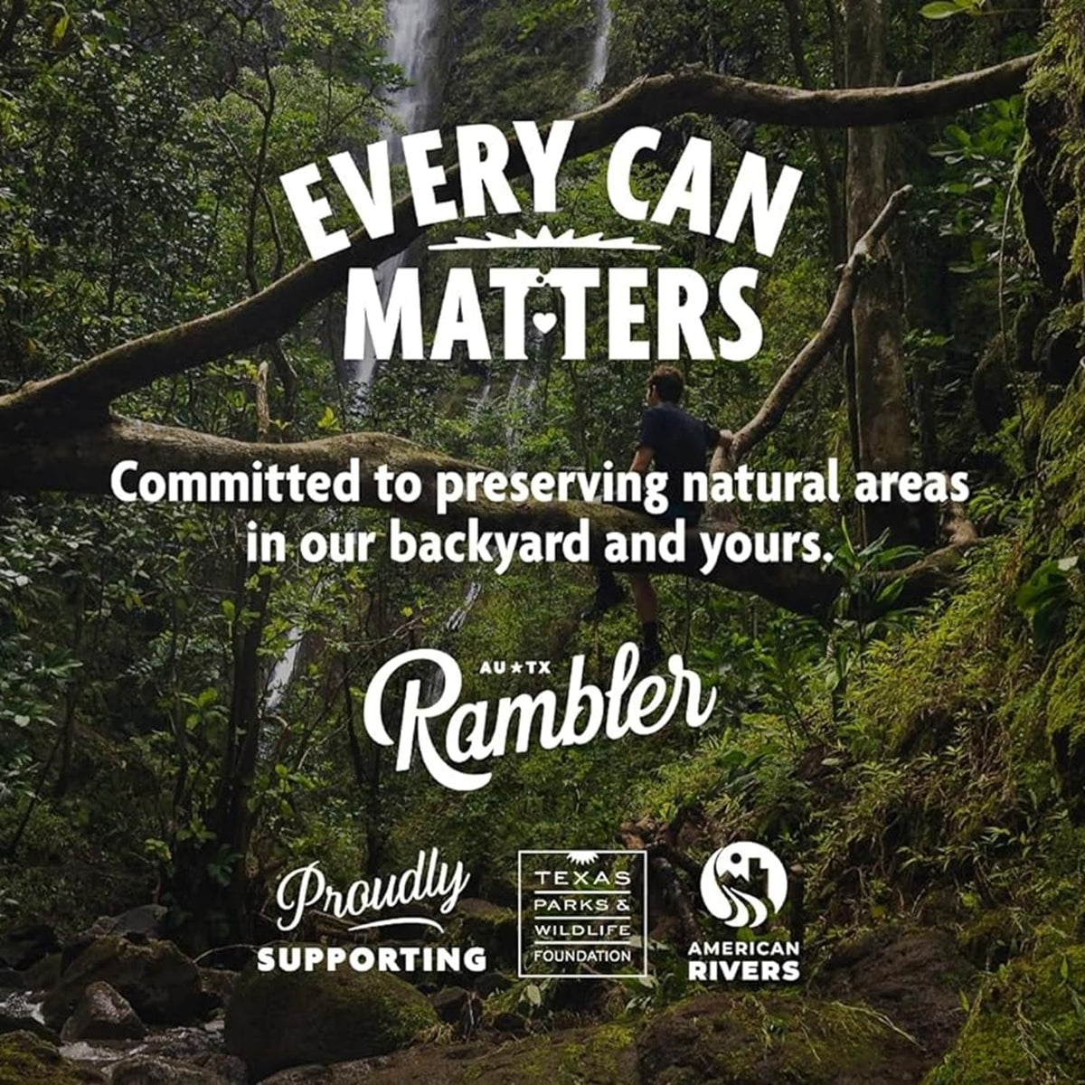 RAMBLER AUTX glass with bubbles suggesting a refreshing finish after a workout