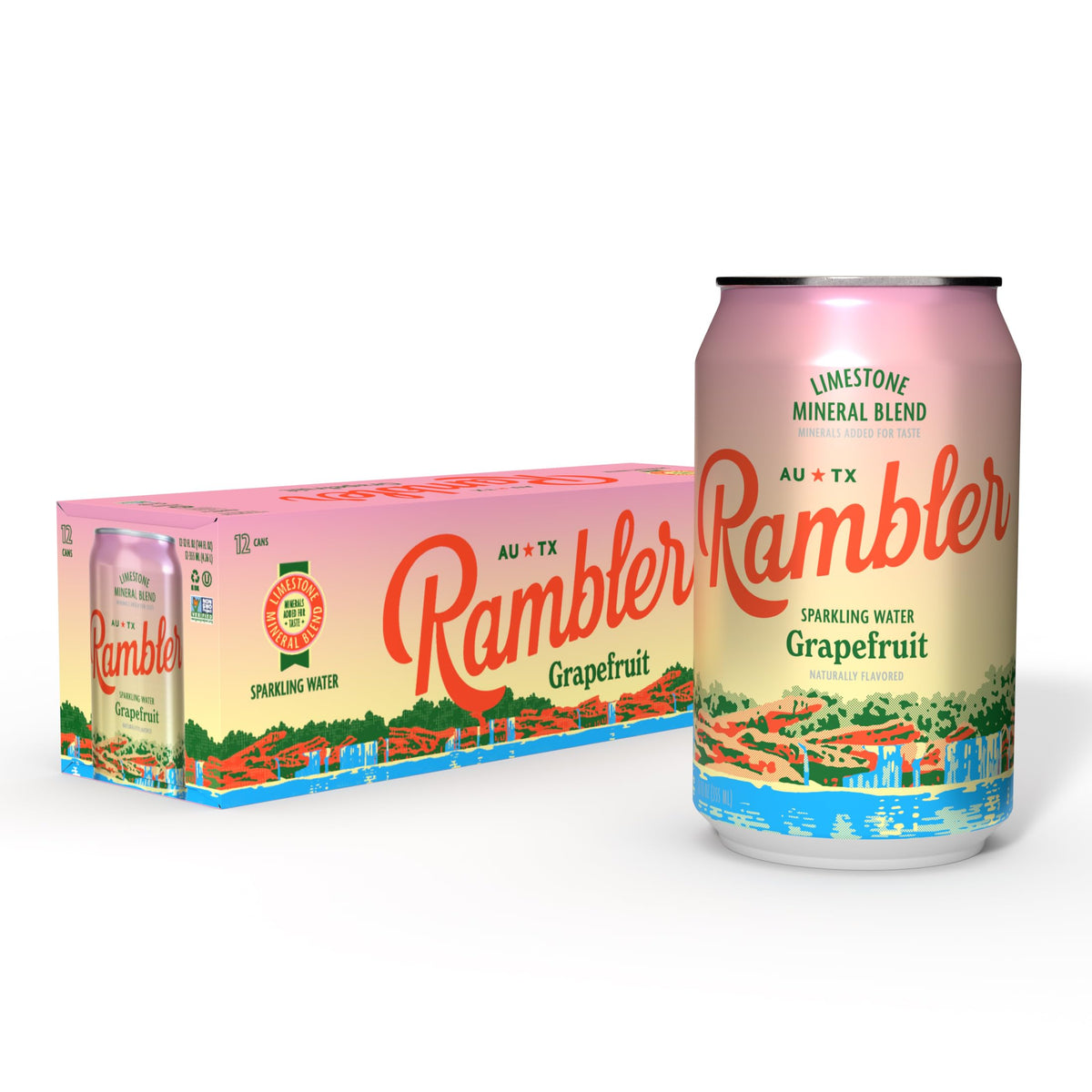 RAMBLER AUTX grapefruit bottle showing true grapefruit flavor without additives