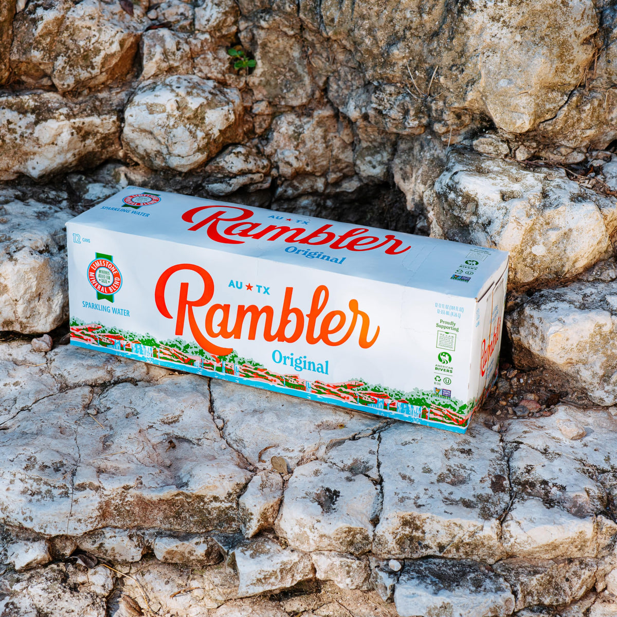 RAMBLER AUTX outdoors scene shows refreshing hydration during activities