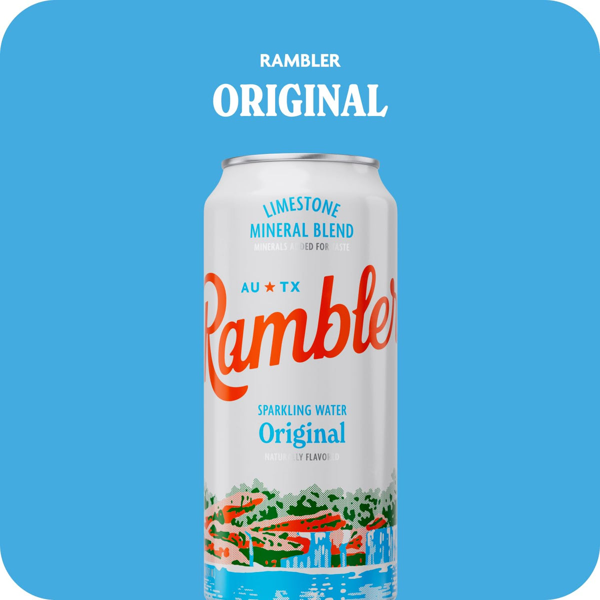 Rambler Original flavor can showcasing zero calories and no sweeteners