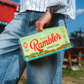Remineralized RAMBLER water shows fine bubbles and clean mouthfeel.