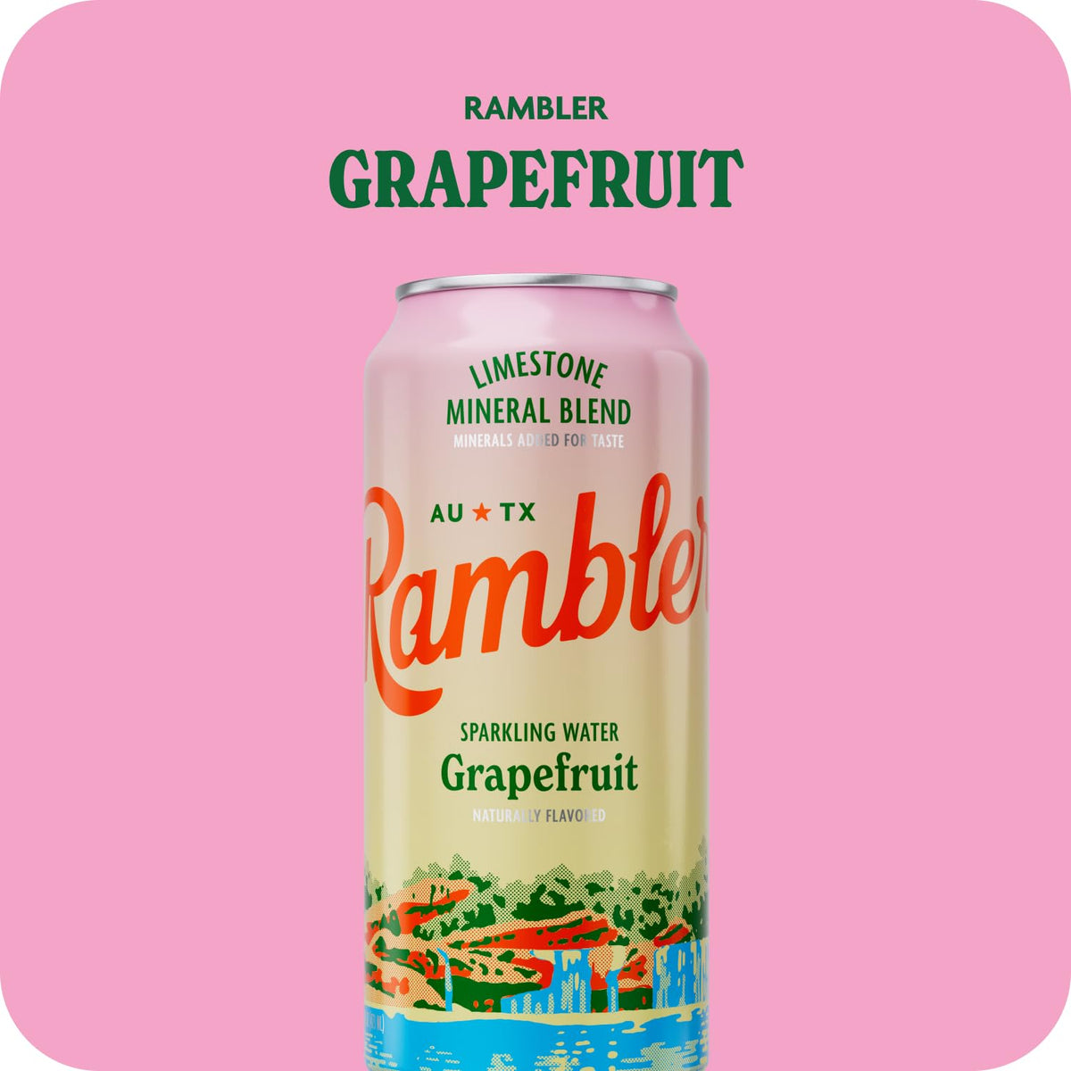 RAMBLER Texas limestone filtration bottle highlights clean mineral balance.