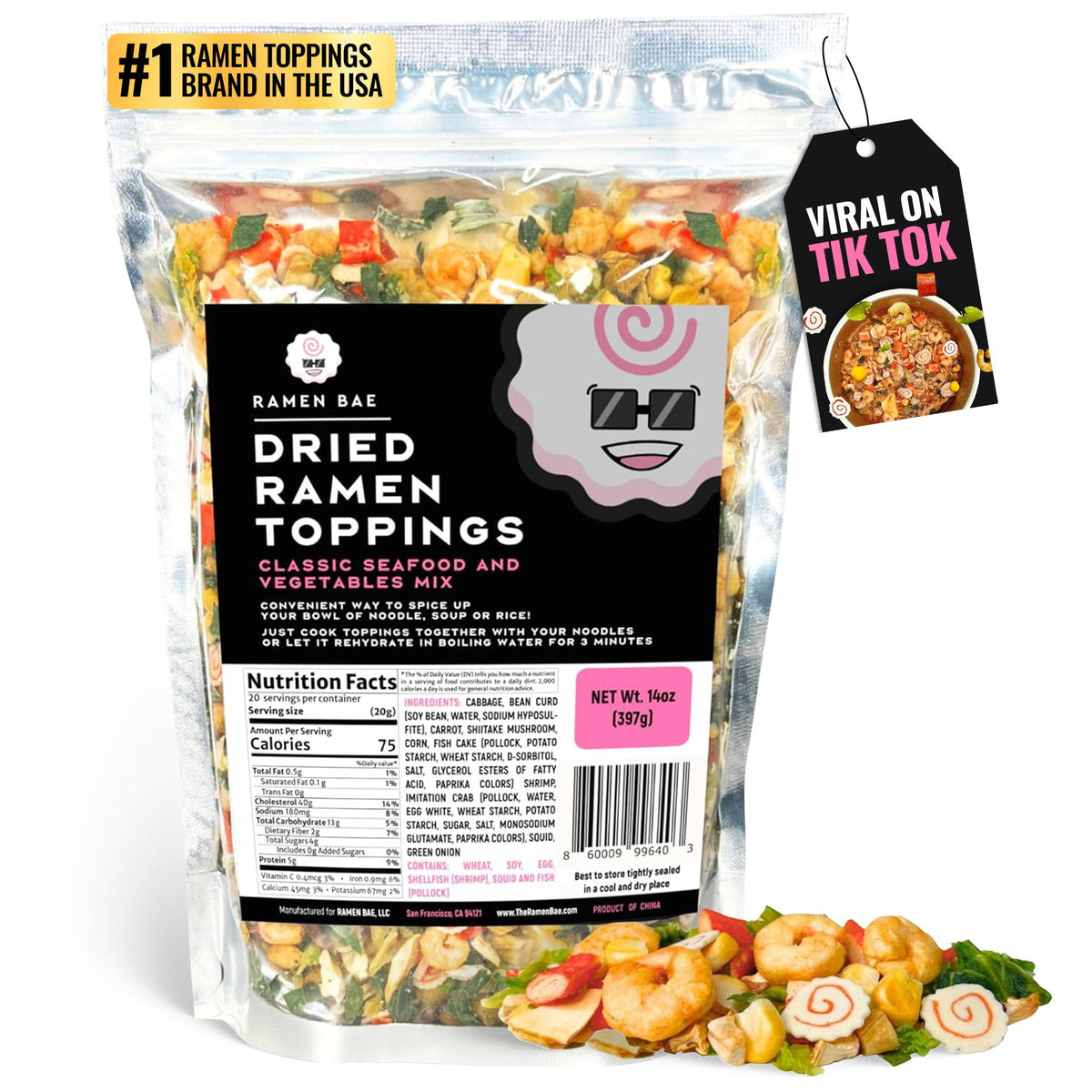 Ramen Bae classic seafood veggie mix adds rich flavor to ramen bowls.
