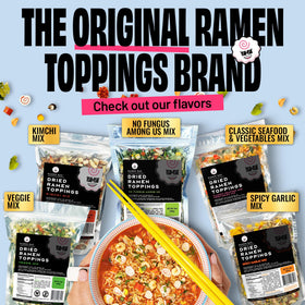 Ramen Bae No Fungus Among Us mix bulk-pack for pantry versatility.