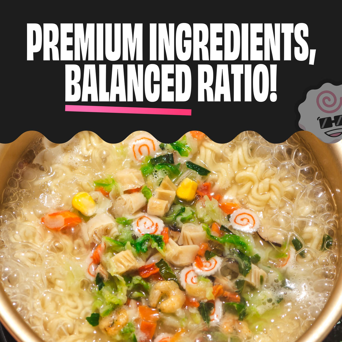 Ramen Bae shrimp, fishcake, imitation crab, squid mix boosts umami.