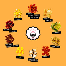 Chili flakes pack alongside Ramen Bae mix for adjustable heat