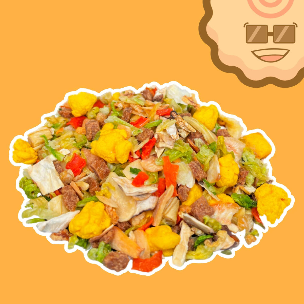Dry noodles with Ramen Bae mix ready for cooking