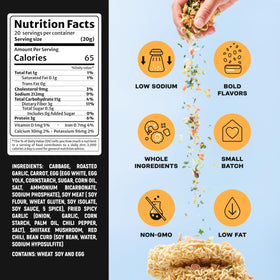 Ramen Bae mix with egg, vegan beef, vegetables highlights ingredients