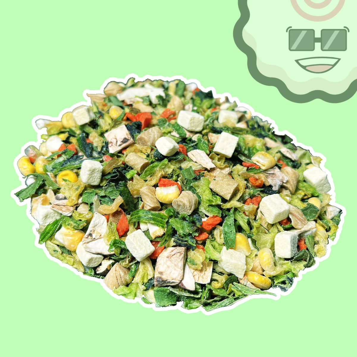 Ramen Bae Veggie Mix closeup showing vegetables and tofu.