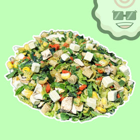 Ramen Bae Veggie Mix closeup showing vegetables and tofu.