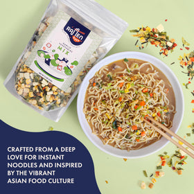 Ramen Eats veggie mix close-up shows whole ingredients and no fillers